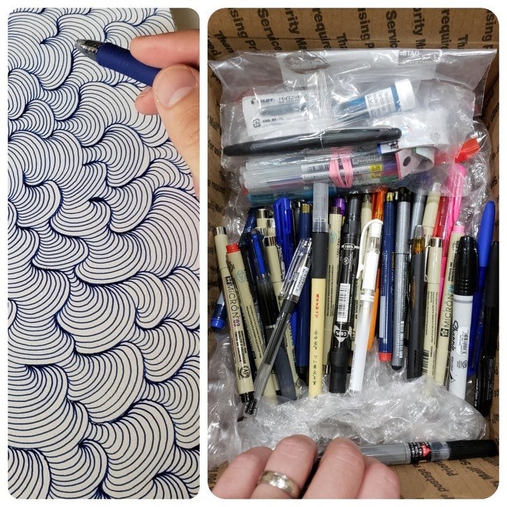 4. Cet artiste a reçu un paquet plein de stylos d'un de ses fans.