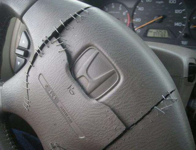 15. Wenn der Airbag explodiert ist, wird er nicht ersetzt, sondern genäht!