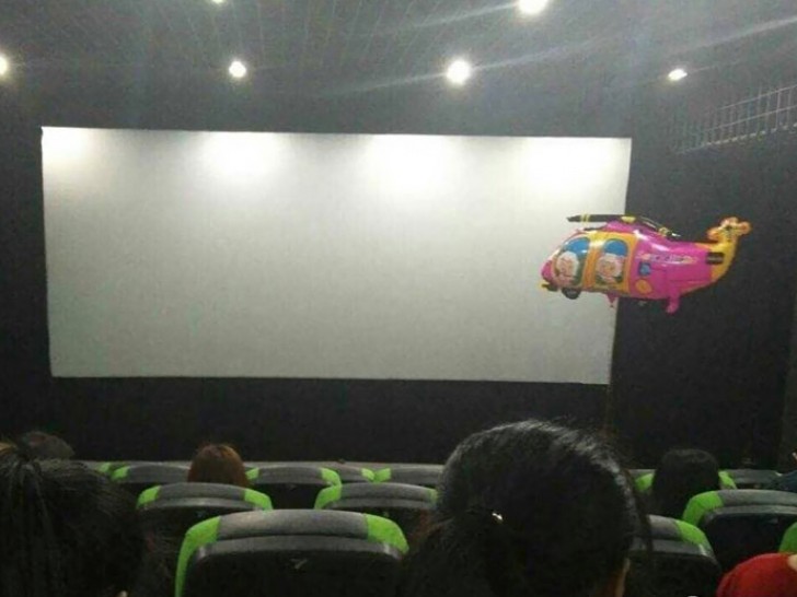 Ballonnen in een bioscoop... liever niet!