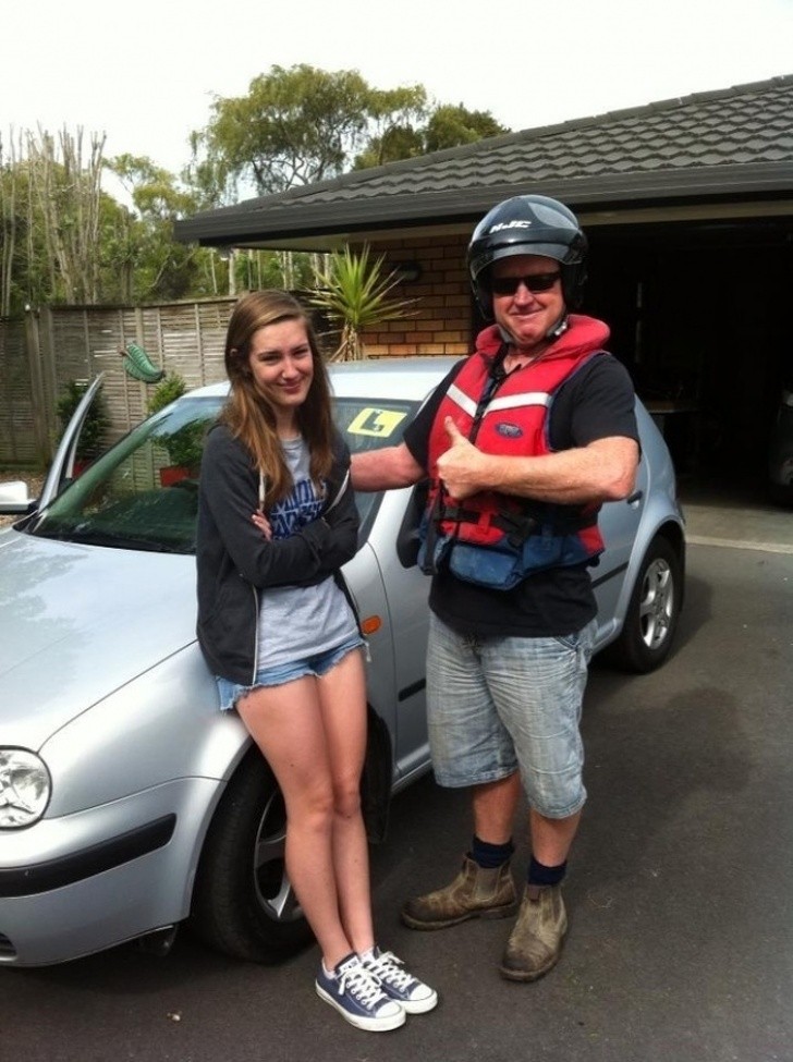 12. My first driving lesson? Sure, with my dad!