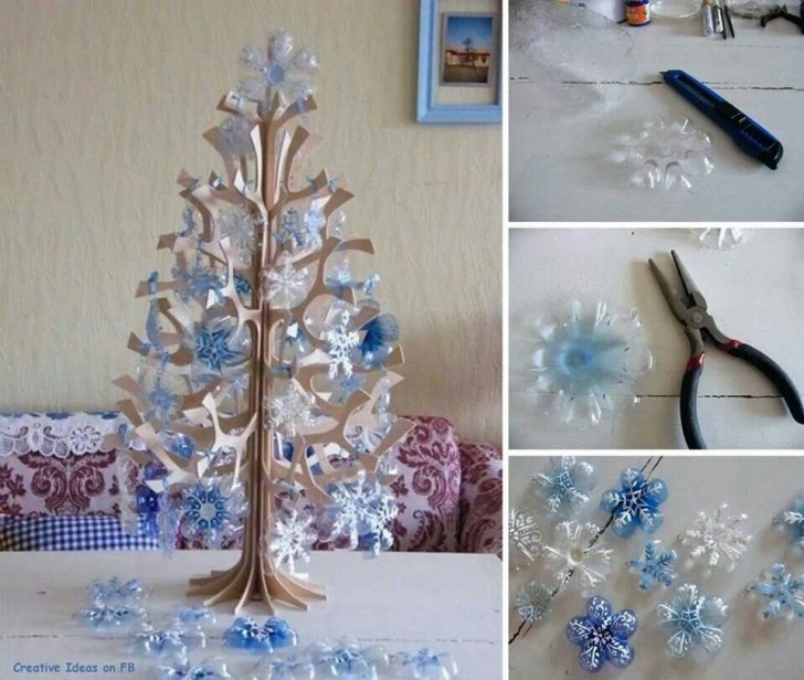9. I fondi decorati come fiocchi di neve possono essere usati anche per decorare un piccolo alberello