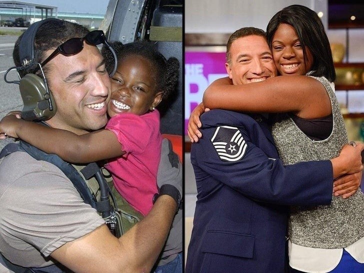 Er rettete sie 10 Jahre zuvor vor dem Hurrikan Katrina, jetzt treffen sie sich nach Jahren wieder.