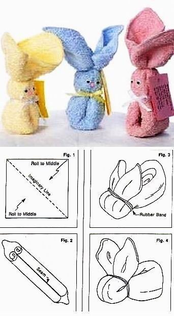 2. Piegandoli nel modo giusto, si possono confezionare dei coniglietti, ideali anche per presentare dei regalini