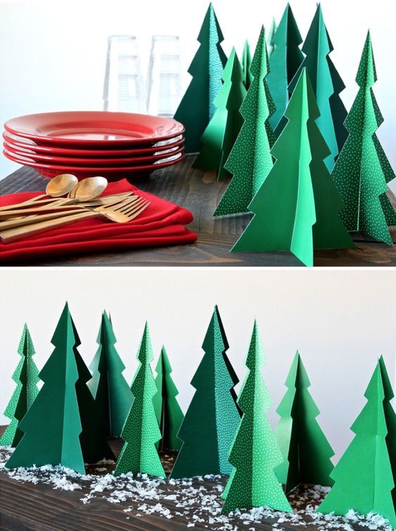 19. Non è bella l'idea di una foresta per decorare la tavola durante le feste?