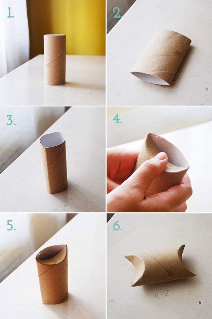 1. Questo tutorial spiega come piegare i cilindri in modo da ottenerne dei mini pacchetti regalo