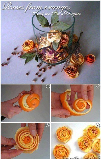 3. Se fate attenzione a sbucciare i frutti in un unico ricciolo, potrete ricavarne roselline