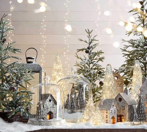 7. Campane di vetro, casette, alberi e neve finta... meraviglioso!