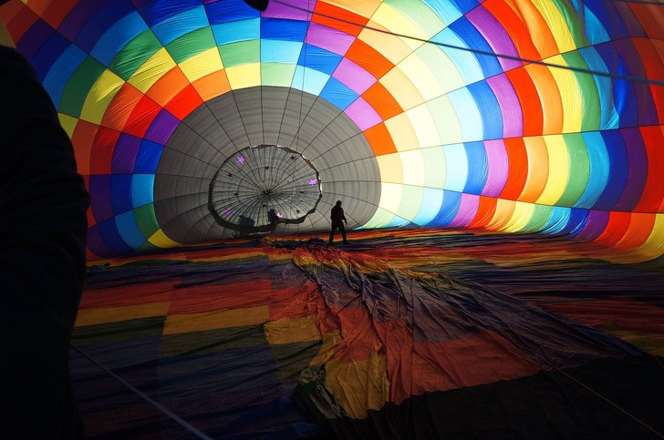 Im Inneren eines Heißluftballons