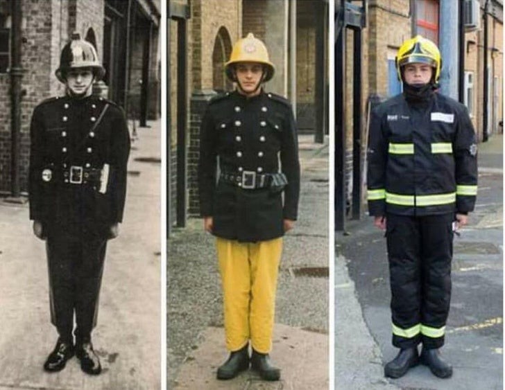 13. Trois générations de pompiers en comparaison !