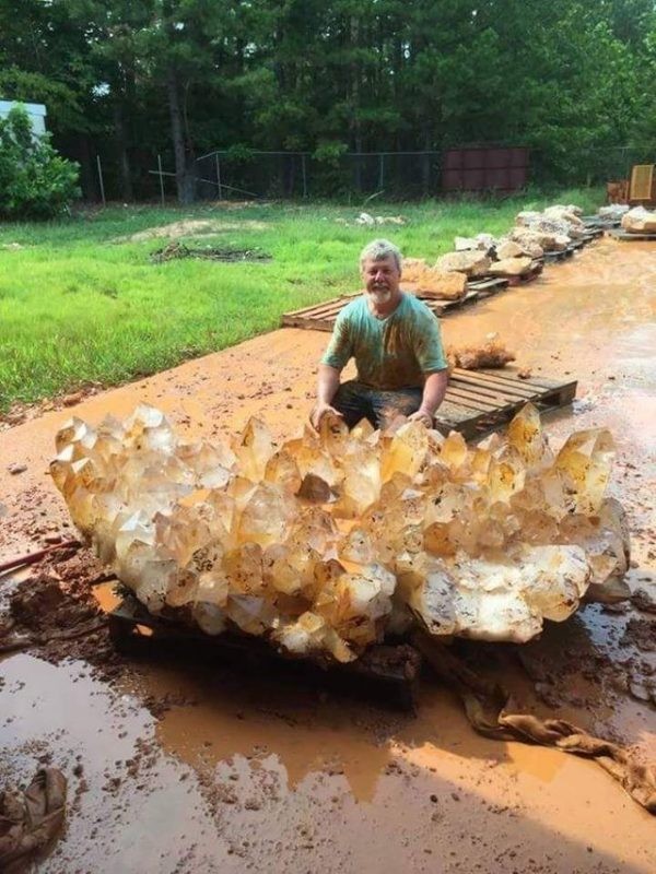 Ein riesiger Quarz, der im Staat Arkansas gefunden wurde: sein Wert beträgt etwa 4 Millionen Dollar!