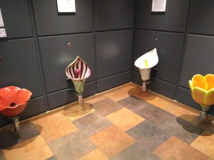 5. Ces toilettes publiques ont été rénovées de façon originale... Bien que la combinaison des fleurs et des toilettes laisse quelques doutes
