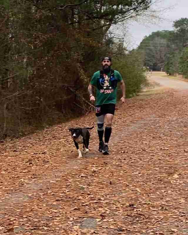 En gatuhund hoppar spontant in i en maratonlöpning och efter tävlingens slut hjälper atleterna den att hitta en familj - 1