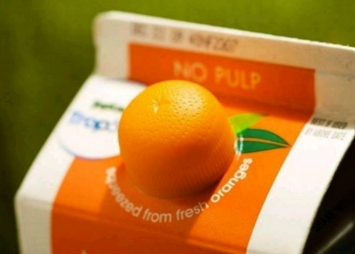 4. Chi non berrebbe un succo d'arancia così? Questo tappo-frutto sembra proprio reale!