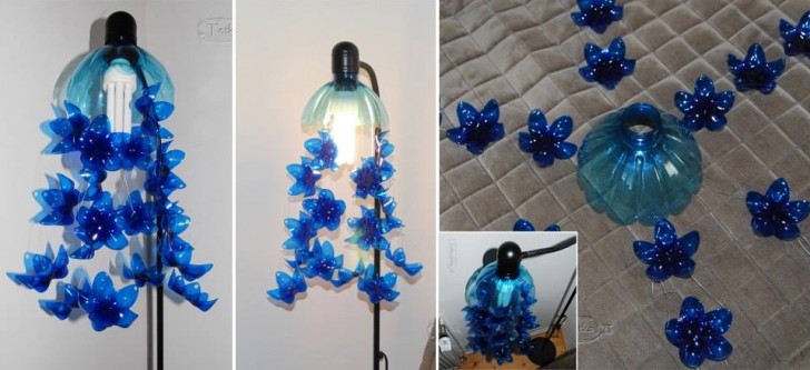 12. Una lampada di fiori blu