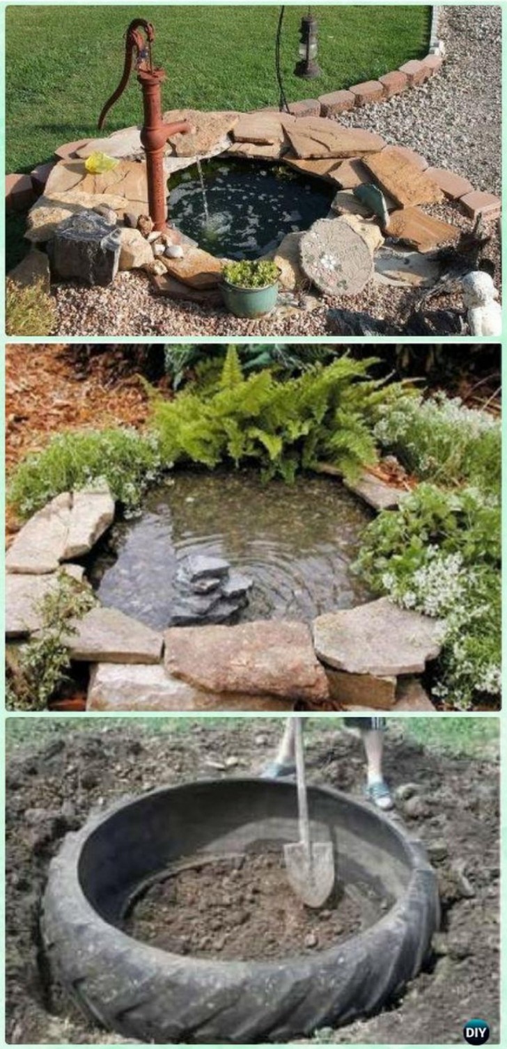 13. Se avete lo spazio, pensate a un piccolo stagno intorno a una fontana in giardino, da decorare con felci e fiori