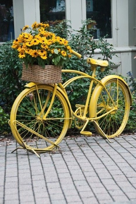 5. Se volete, dipingete la bici in tono con i fiori che volete metterci