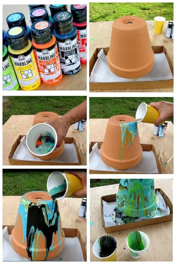 3. Fate colare i colori sul vaso