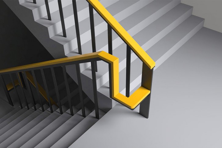 Ein Unternehmen hat einen Handlauf entworfen, der es älteren und behinderten Menschen ermöglicht, sich beim Treppensteigen auszuruhen - 1
