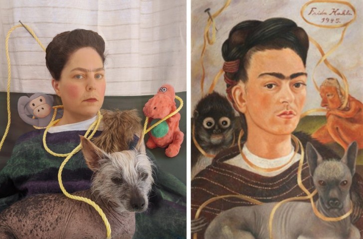 ... Maar ook de ongekende versie van Frida Kahlo in quarantaine niet!