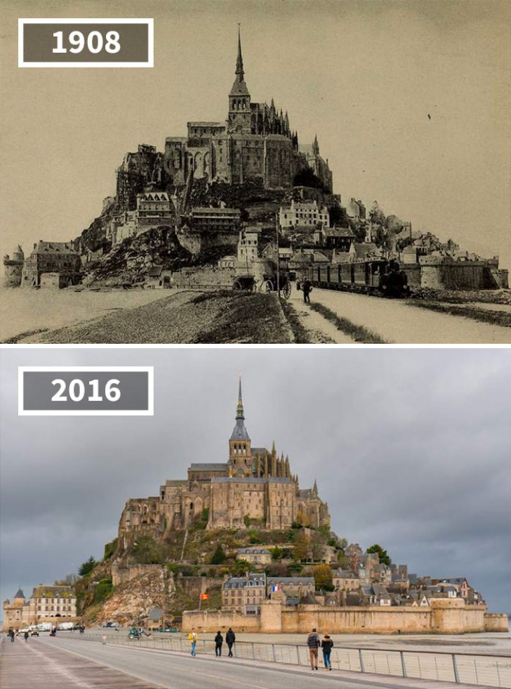 Zwischen 1908 und 2016 in der Nähe des magischen Mont Saint Michel in Frankreich