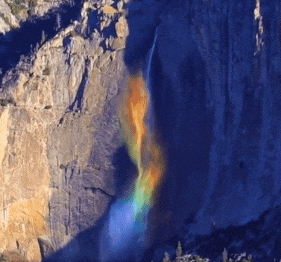 7. Una spettacolare cascata arcobaleno nel Parco naturale di Yosemite, USA