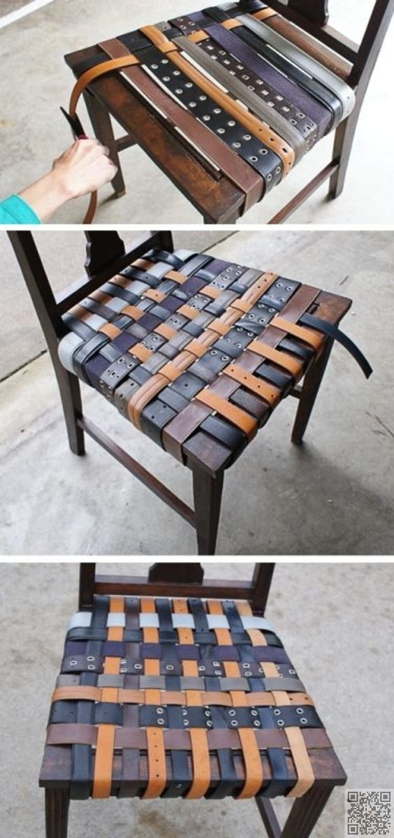 8. Aggiustate la seduta di una sedia di legno con vecchie cinture