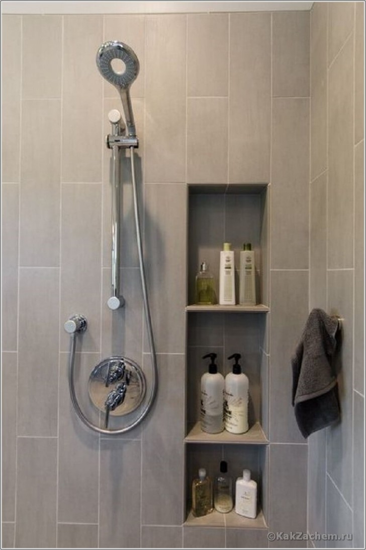 9. Una rientranza pratica e di design nella parete elimina il problema dei saponi sparsi nella doccia e non ruba spazio!