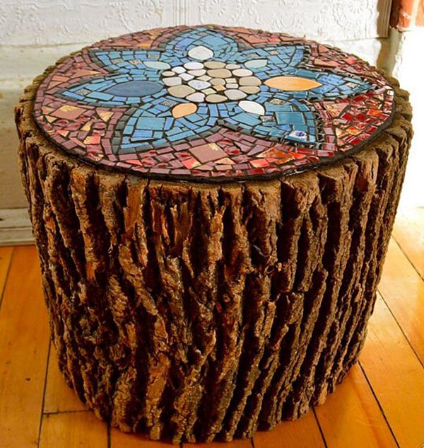 3. Un'idea per un tavolino ricavato da una sezione di tronco