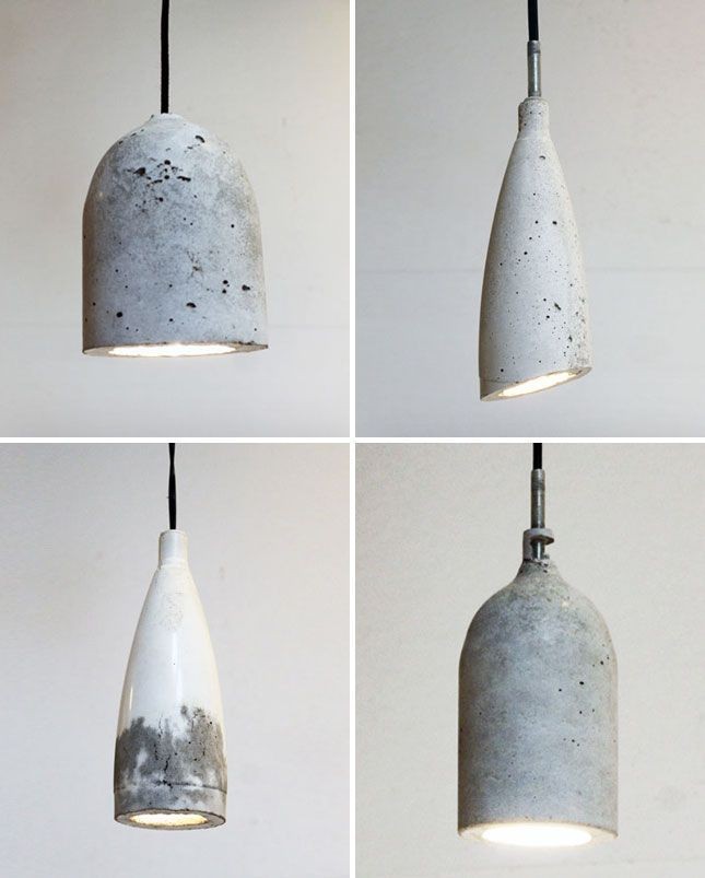 9. Un'idea originale e insolita: dei lampadari di cemento