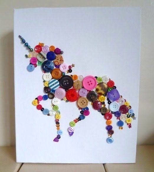 9. Perline e bottoni di ogni forma e colore per creare un fantastico unicorno
