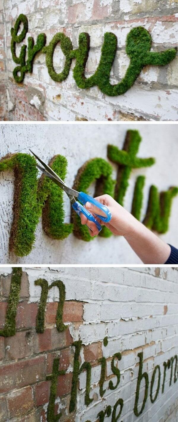 9. Sapevate che potete far crescere il muschio per decorare pareti, dandogli qualsiasi forma vogliate?