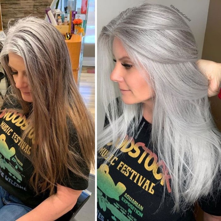 The clients who choose to color their hair gray come back to recolor their hair 2 or 3 times a year instead of every week, like some of his other clients