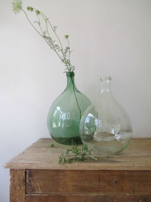 Ma l'arte del riciclo non finisce qui: cosa ne pensate di questa damigiana usata come vaso per le piante?