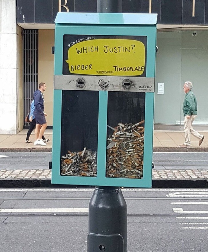 15. Eine originelle und lustige Art, Zigarettenkippen zu recyceln