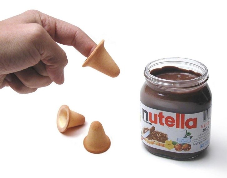 3. Kekse in Form einer Fingerspitze zum Eintauchen in Nutella