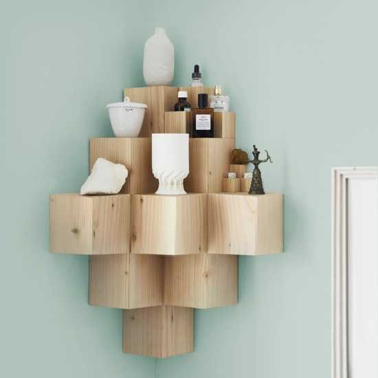 4. Con blocchi di legno, per decorare spazi difficili come gli angoli delle stanze