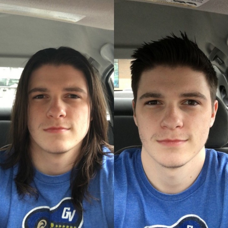 15. Con un semplice taglio di capelli è passato dall'adolescenza alla giovinezza in pochi minuti!