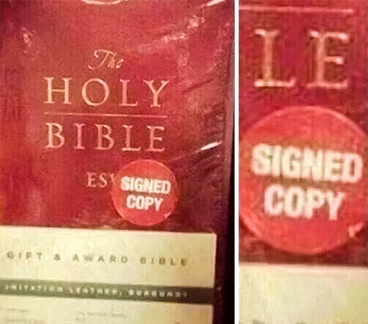 4. La Bible : un exemplaire signé par l'auteur... un vrai miracle !