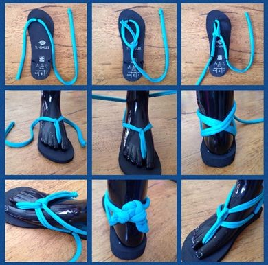 3. Potete creare dei comodi sandali intrecciando fettucce colorate