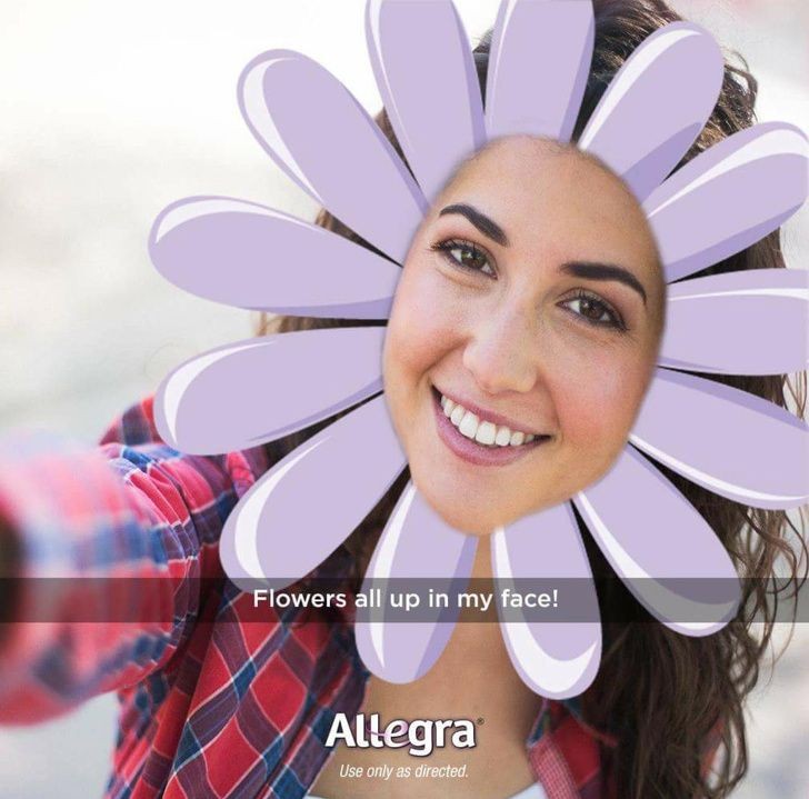 5. La photo d'une femme, avec une fleur dessus, avec la photo d'une AUTRE femme découpée et collée sur un autre niveau : une utilisation magistrale de Photoshop