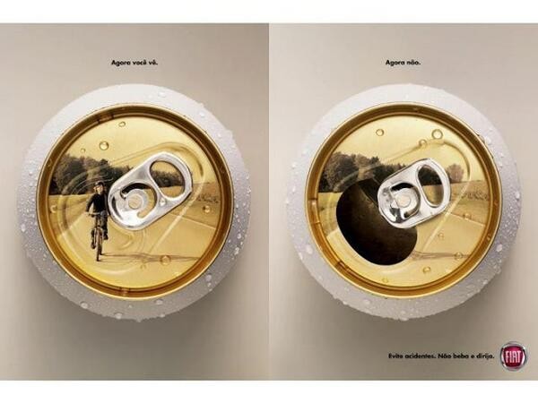 7. "Maintenant vous le voyez, maintenant vous ne le voyez plus" : une campagne efficace contre la conduite en état d'ébriété directement sur une canette de bière