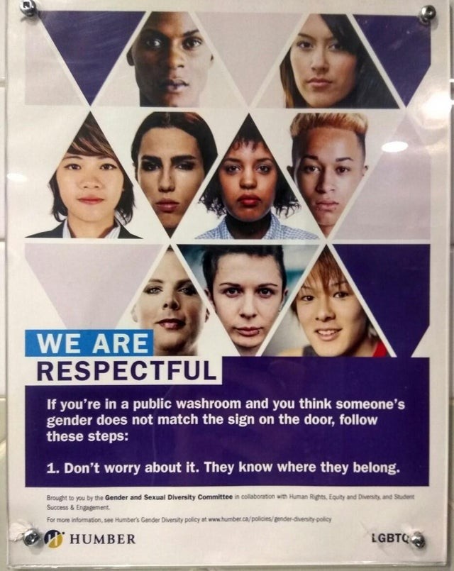 1. Wenn Sie auf einer öffentlichen Toilette jemanden eintreten sehen, der nicht dem Geschlecht auf dem Schild zu entsprechen scheint, folgen Sie den Anweisungen: 1) Machen Sie sich keine Sorgen, diese Person weiß genau, zu welchem Geschlecht sie gehört