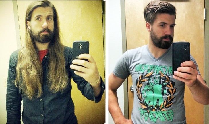 3. Après des années de cheveux longs, il a décidé qu'il était temps de changer !