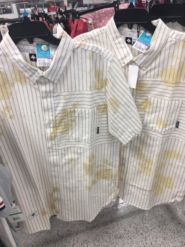 Who would ever want to wear a shirt that looks like it has stains on it? I guess a lot of people!