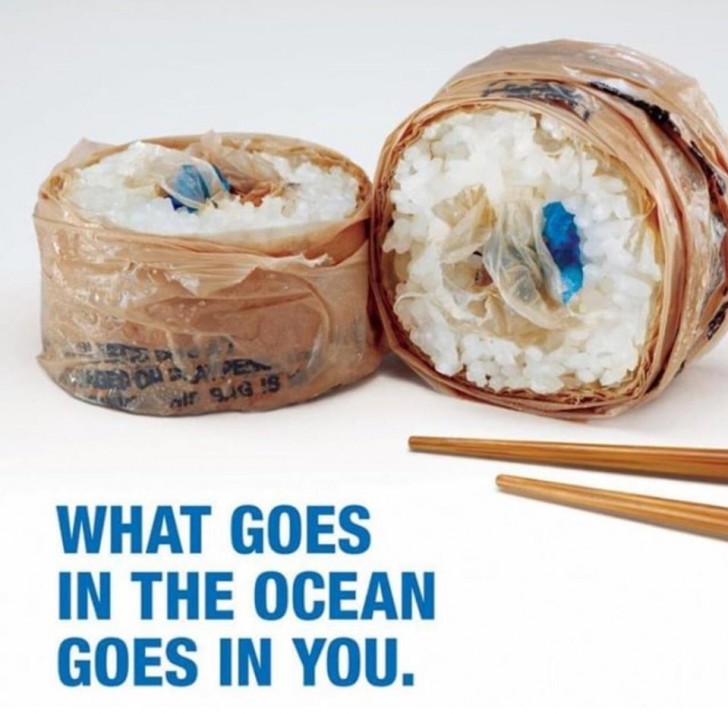 11. "Ciò che finisce nell'oceano, finisce dentro di te.": una campagna contro l'inquinamento da plastica