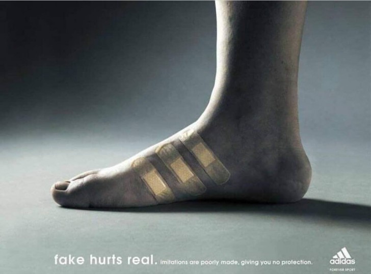 9. Effektive Werbung von Adidas gegen gefälschte Produkte, die die Gesundheit gefährden
