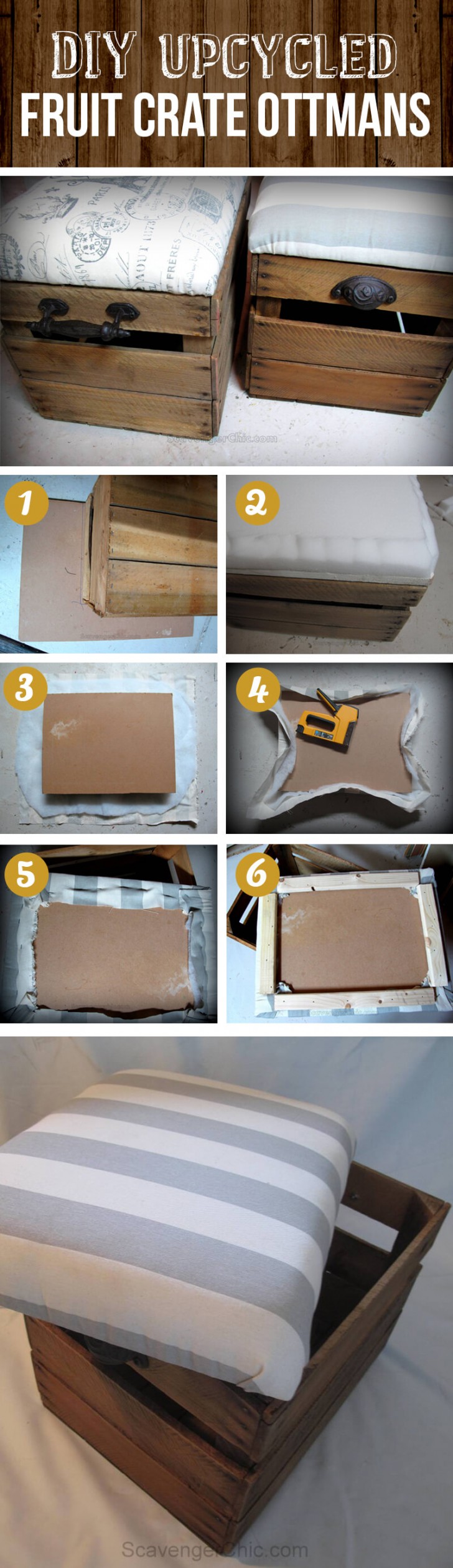 8. Trasformate cassette di legno resistenti in comodi pouf
