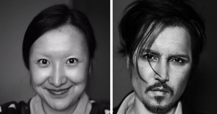 2. On ne sait pas comment, mais elle a réussi à se transformer en Johnny Depp !