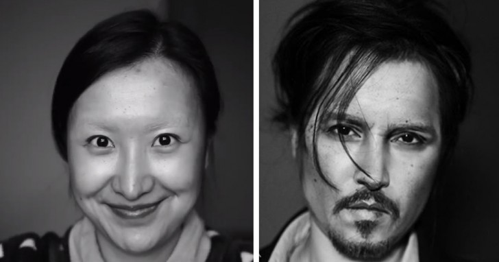 2. No sabemos como, ¡pero logró transformarse en Johnny Depp!