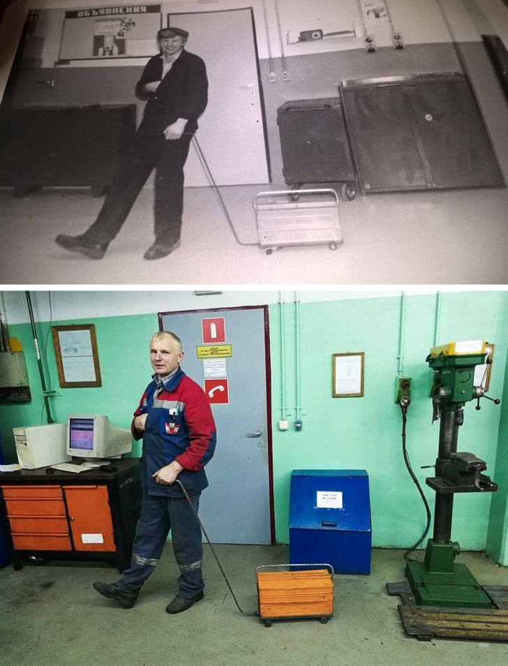 Mon père dans le même bureau en 1988 et 2018 : 30 ans ont passé !